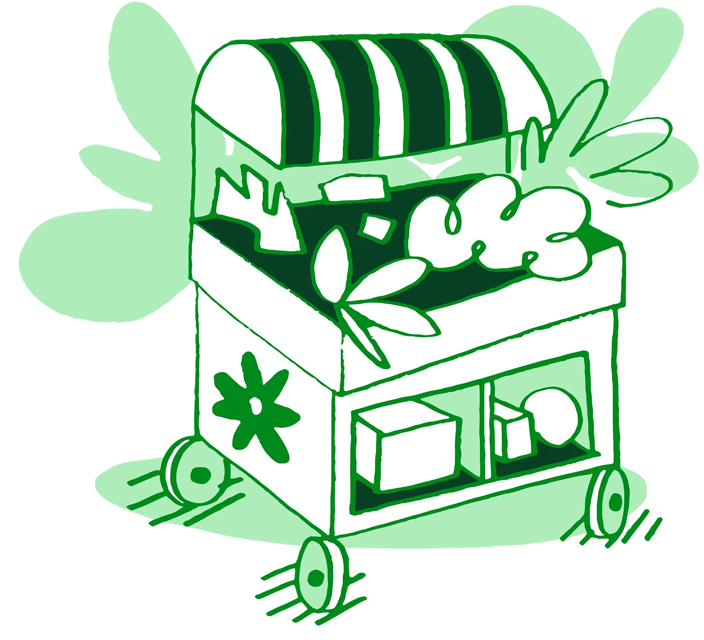 Illustration of a cannabis cart